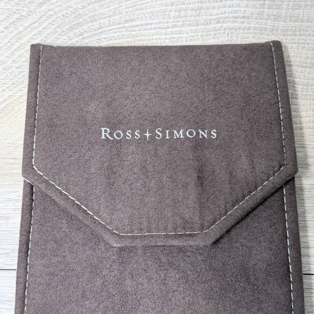 Ross-Simons Jewelry Travel Pouch Organizer Foldable Storage Case Brown